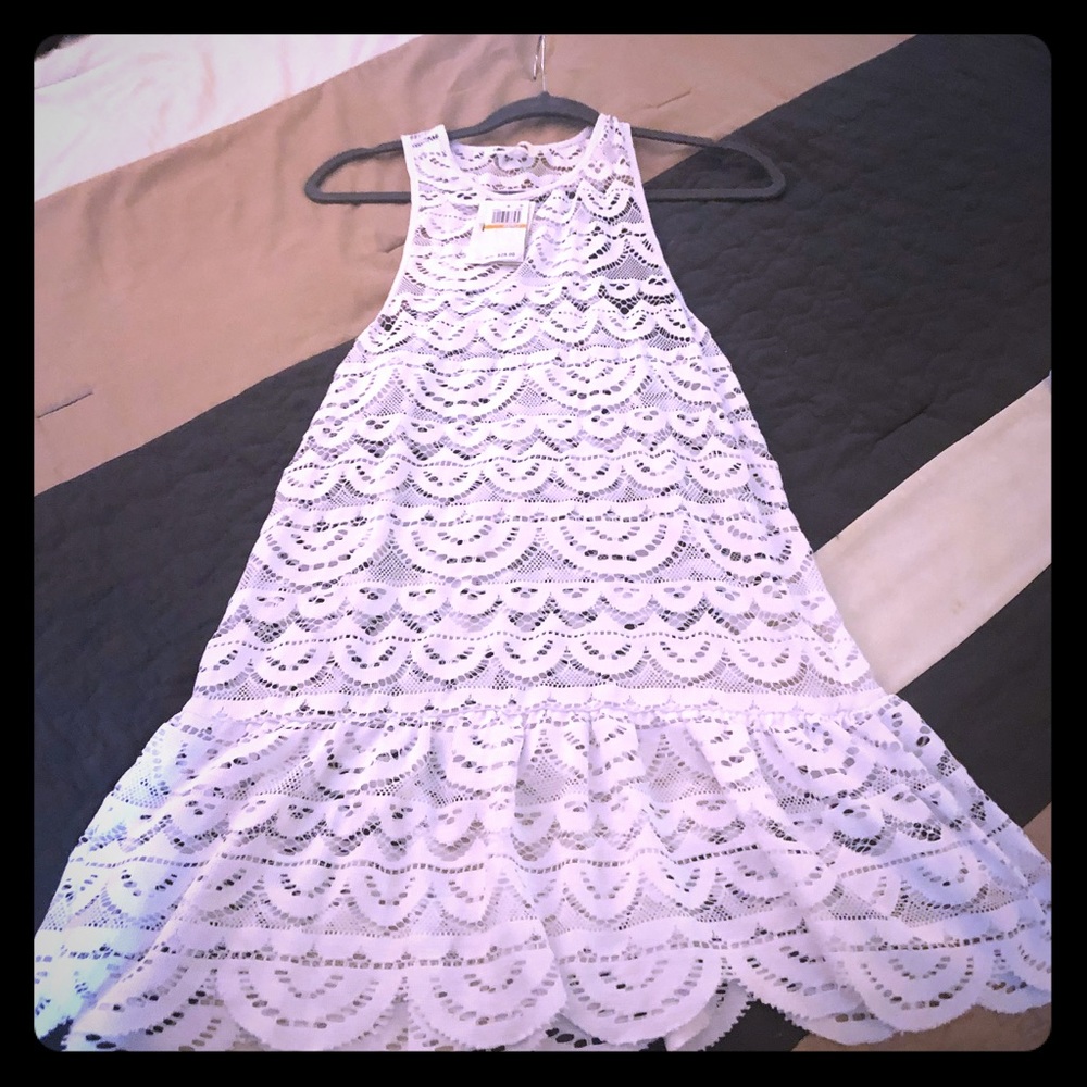 Juniors' Crochet Racerback Dress Cover-Up